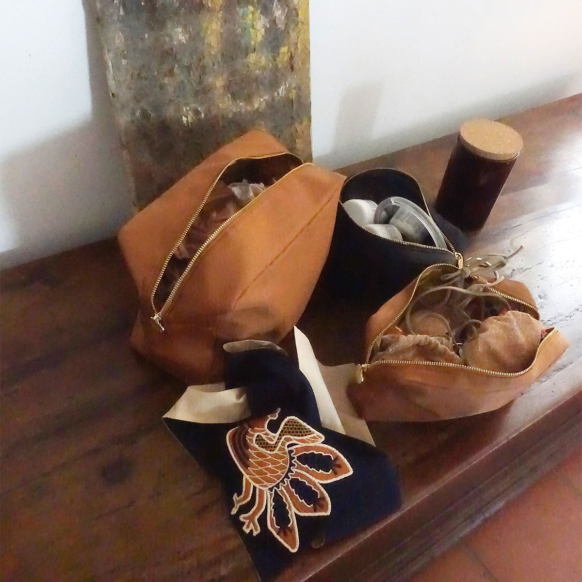 Ava Kulturbeutel Caramel Braun