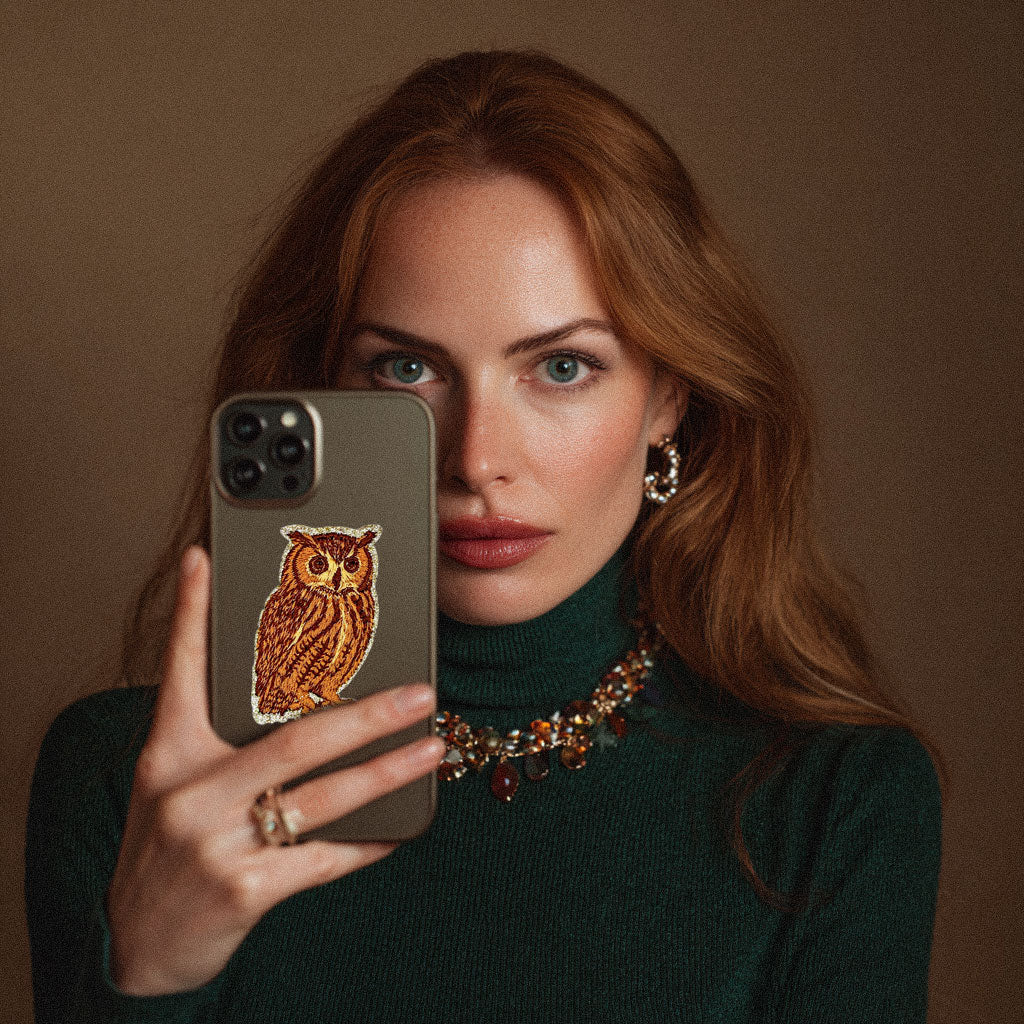 Glitzer Sticker Eule