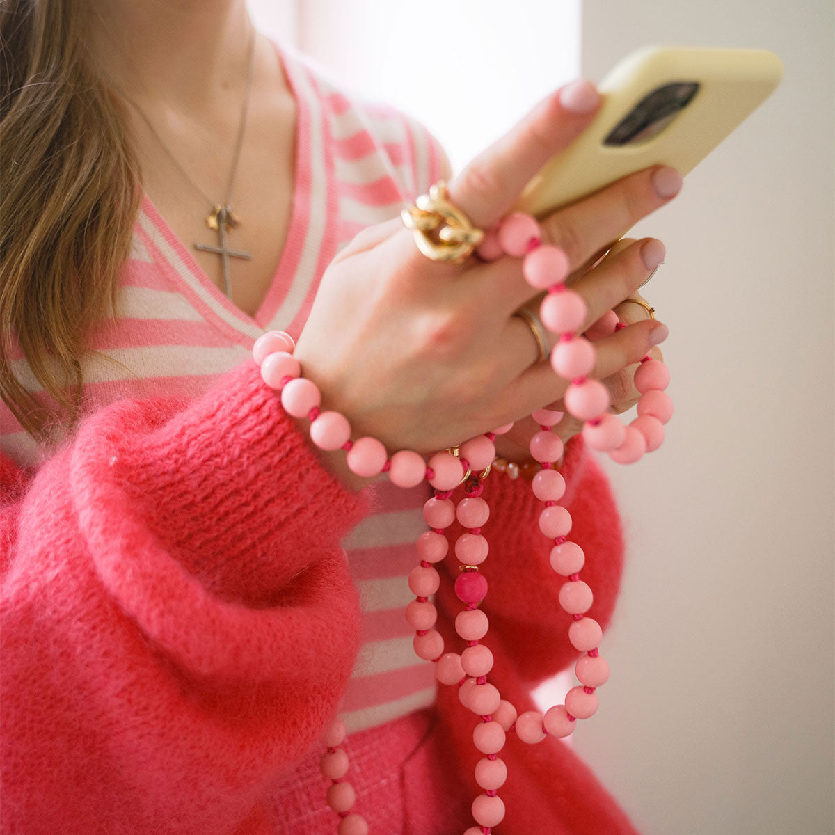 Handykette Holzperlen Flamingo