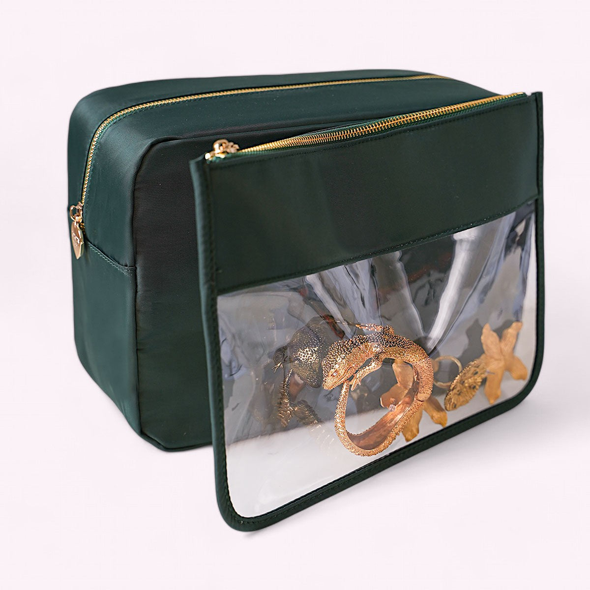 Cora Organizer Beutel transparent Forest Grün