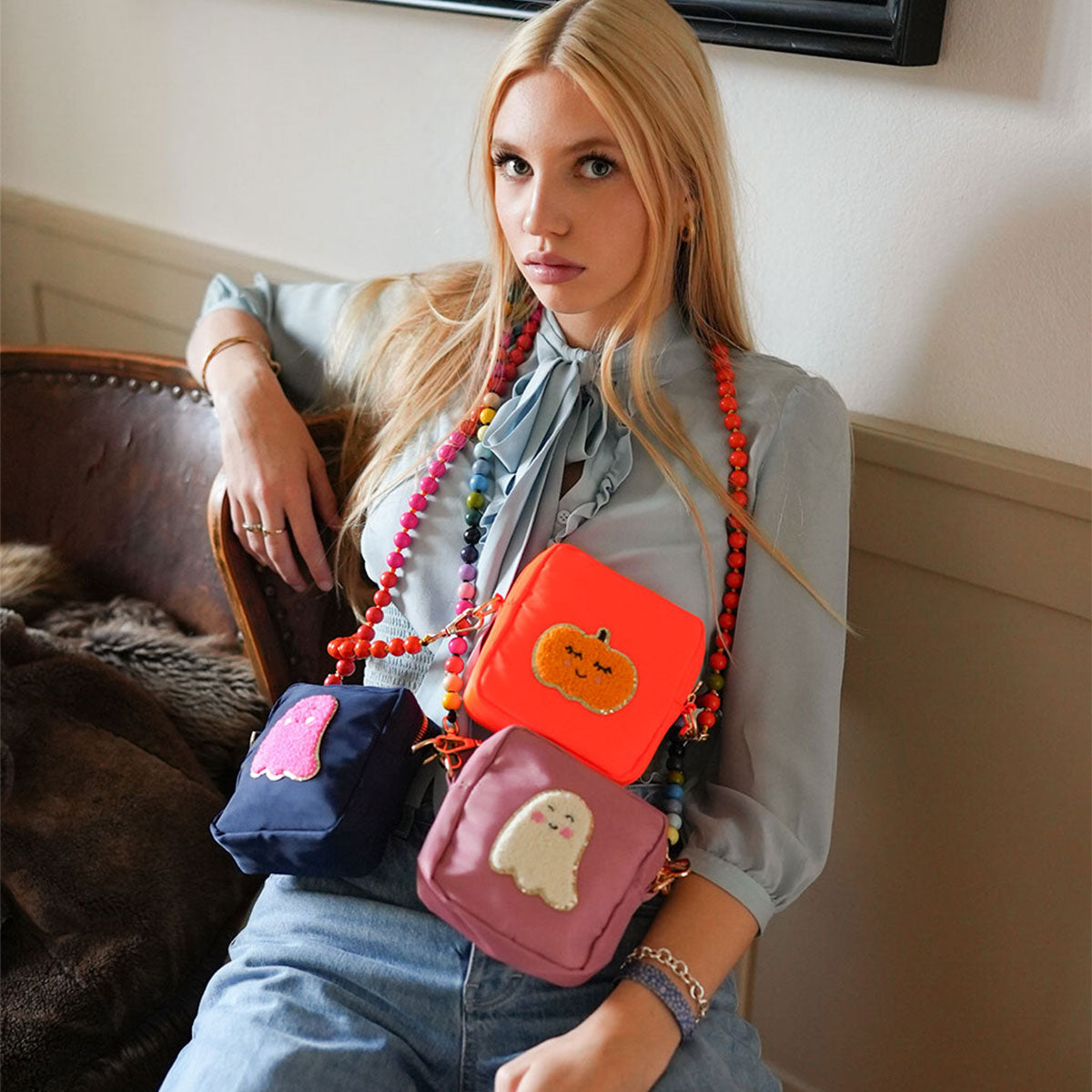 Glitzer Sticker Gespenst Creme