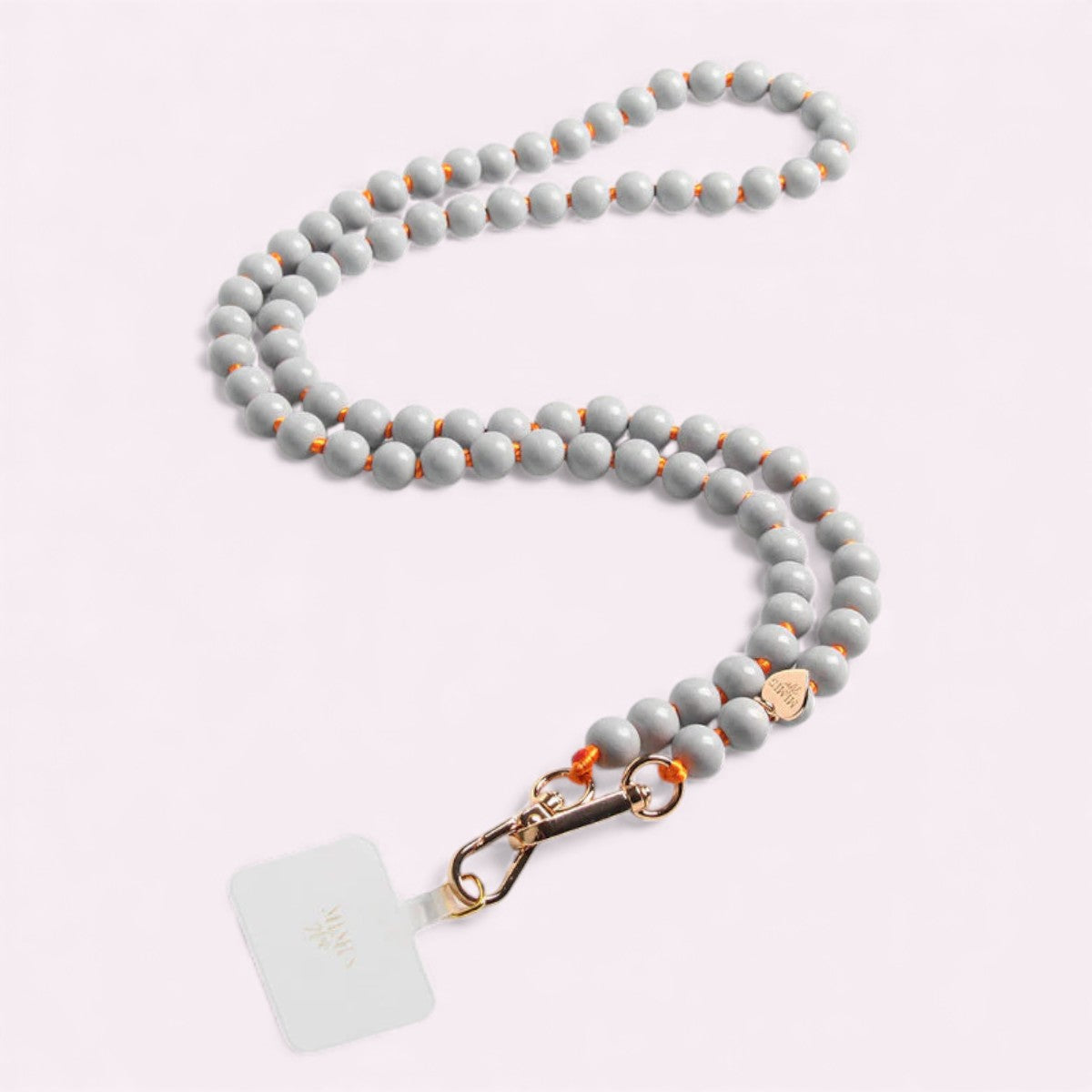 Handykette Holzperlen Wolkig Grau