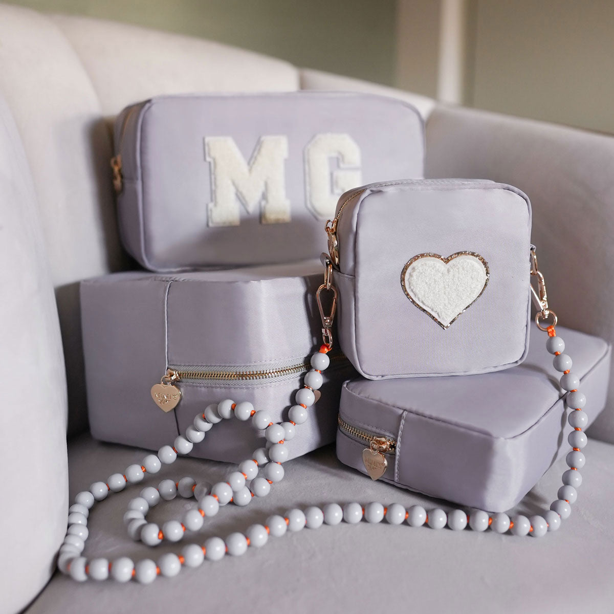 Belle Make-Up Tasche Pebble Grau