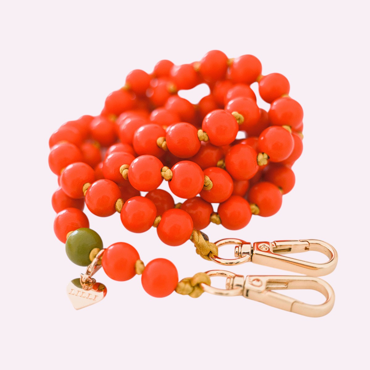 Handykette Holzperlen Hagebutte