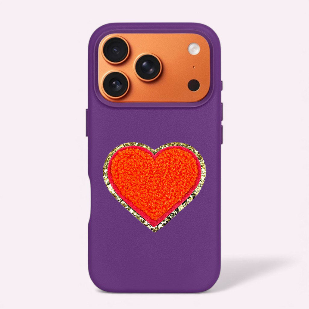 Glitzer Sticker Herz Koralle