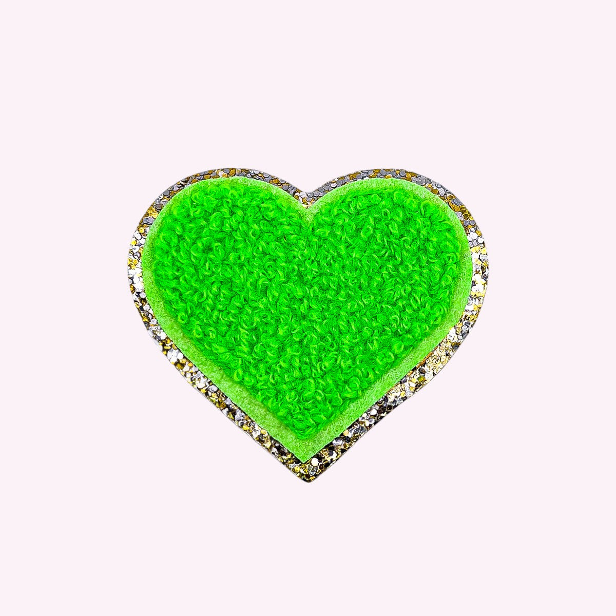 Glitzer Sticker Herz Neon Grün