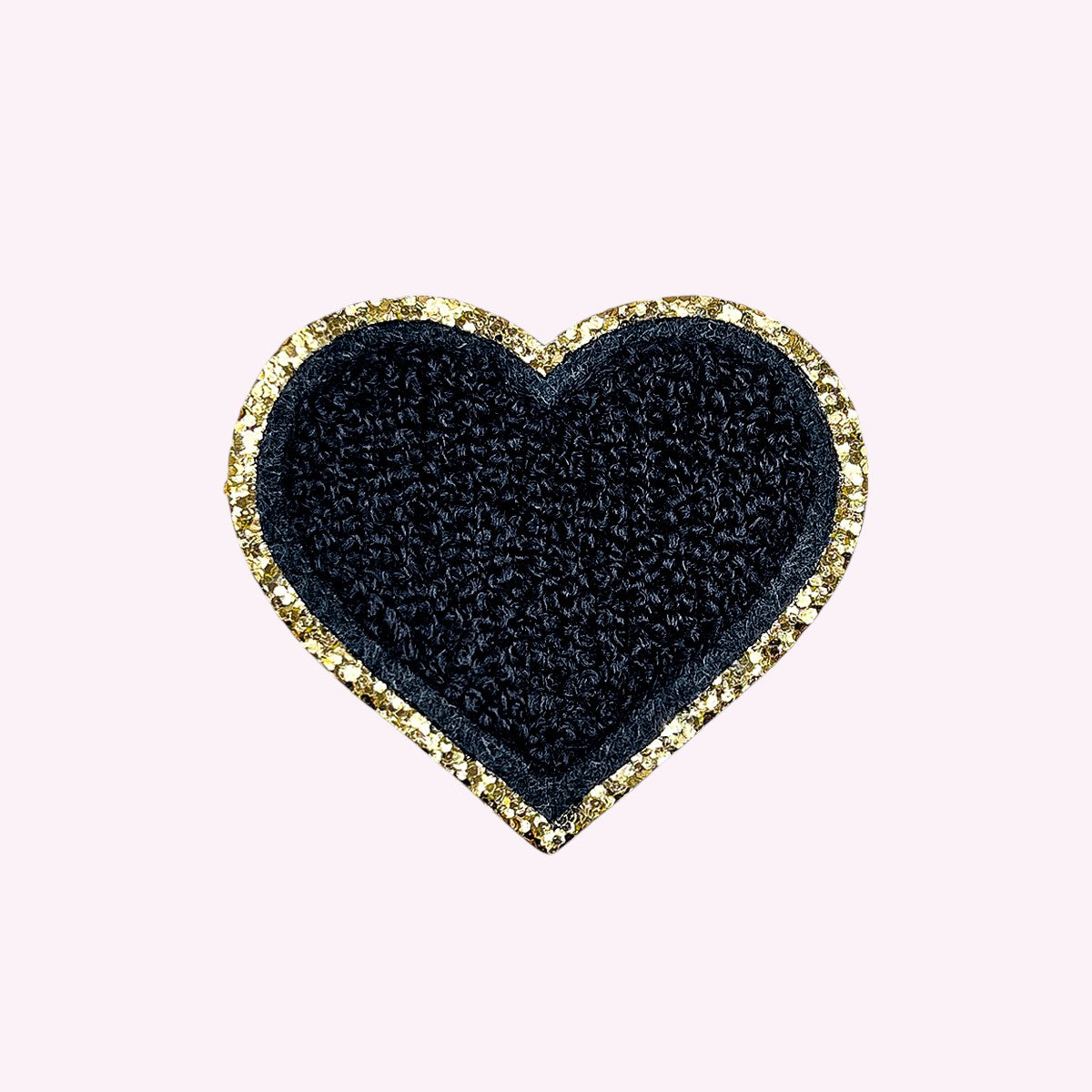 Glitzer Sticker Herz Schwarz