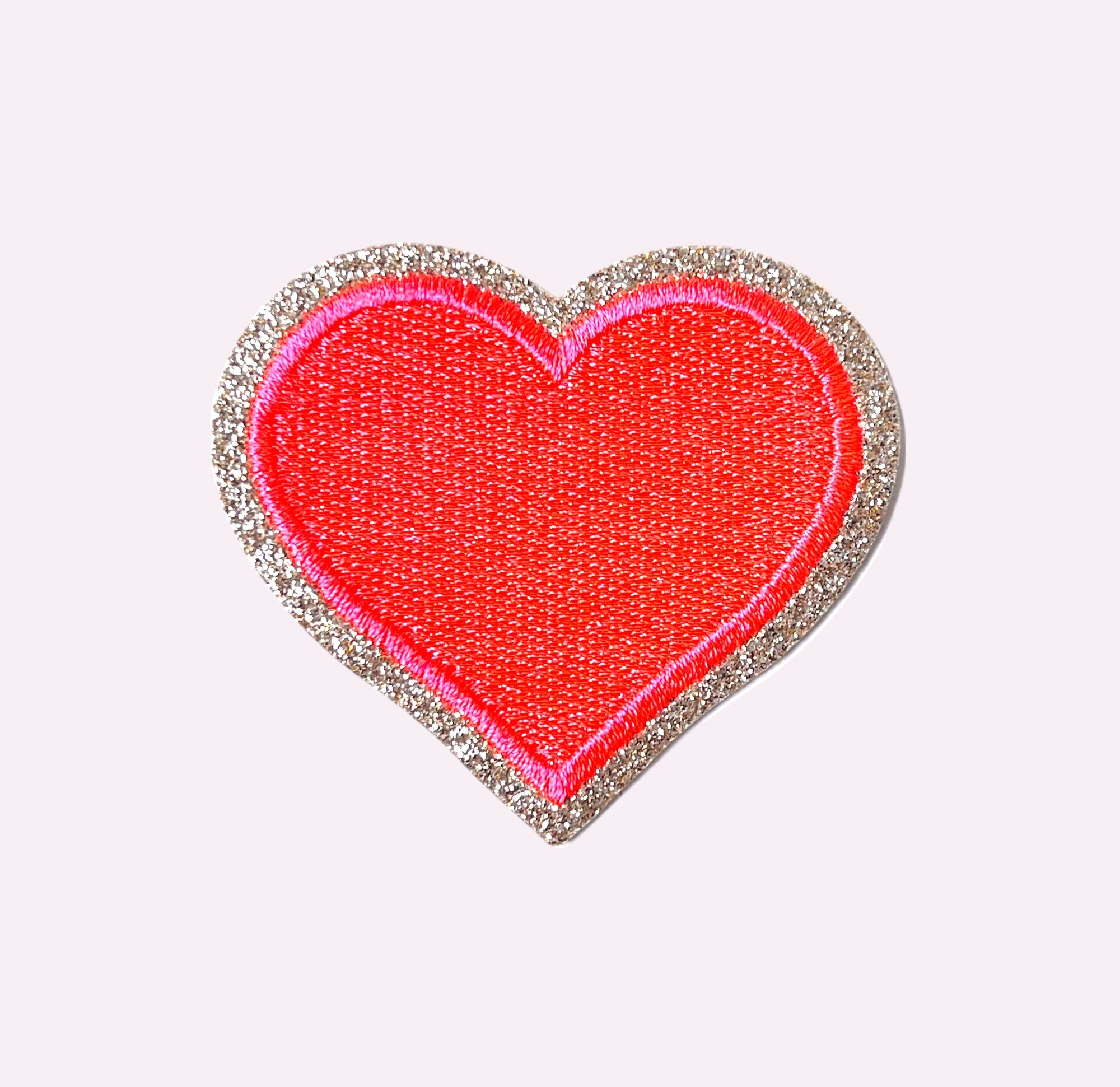 Glitzer Sticker Mimi's Herz Neon Orange