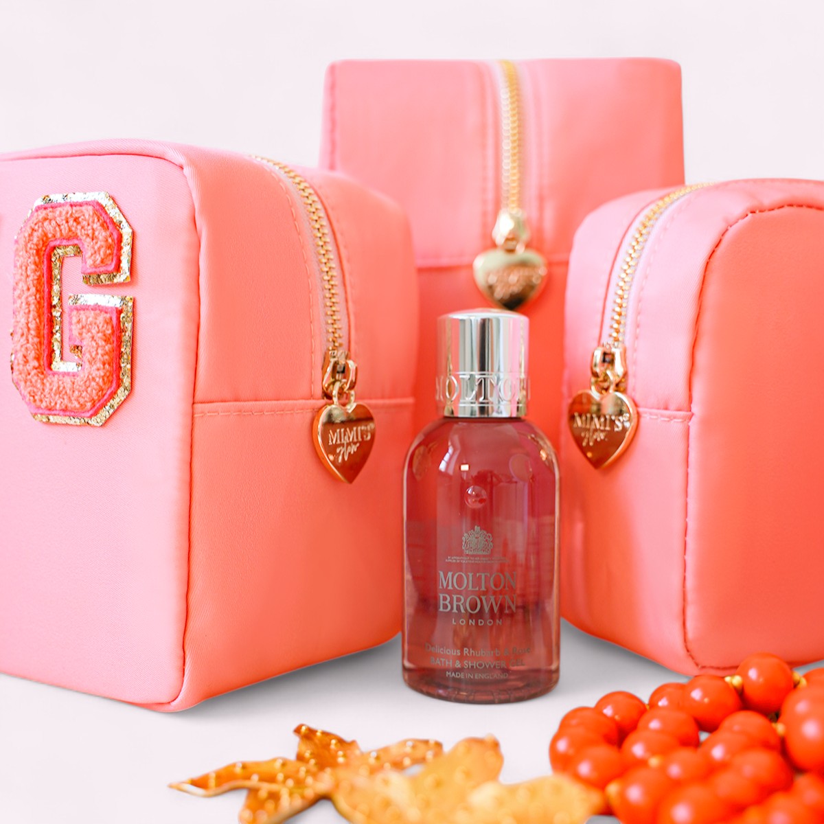 3er Taschen-Set Pfirsich