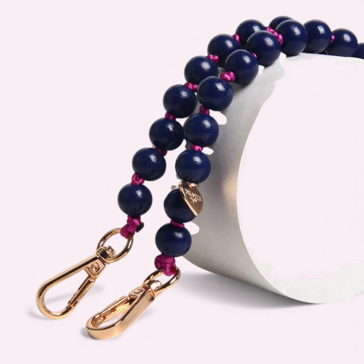 Handykette Holzperlen Indigo Blau