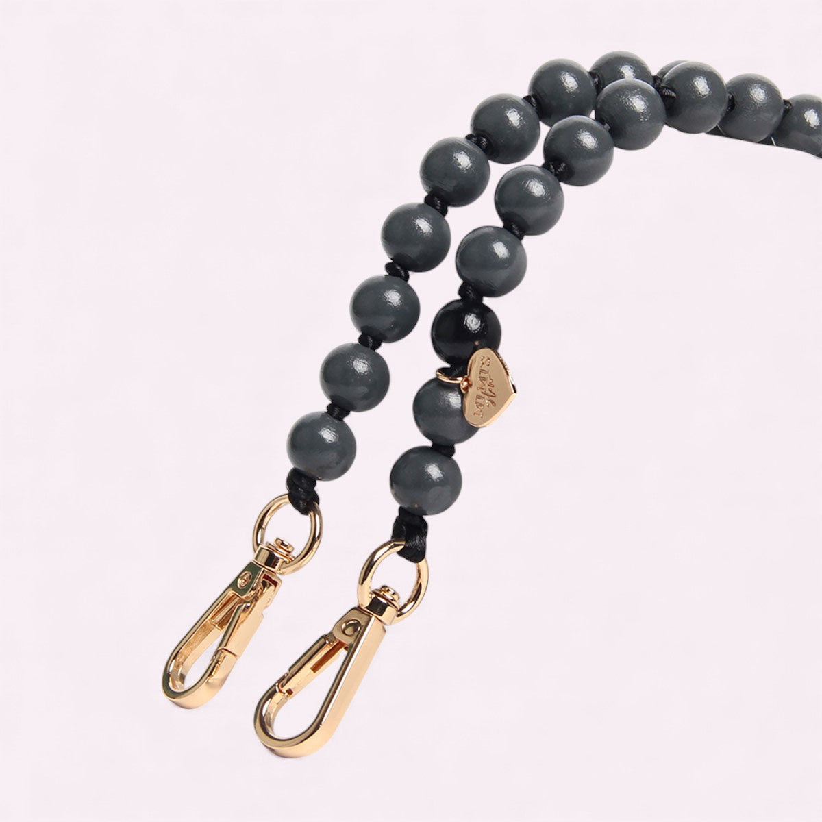 Handykette Holzperlen Lava Grau