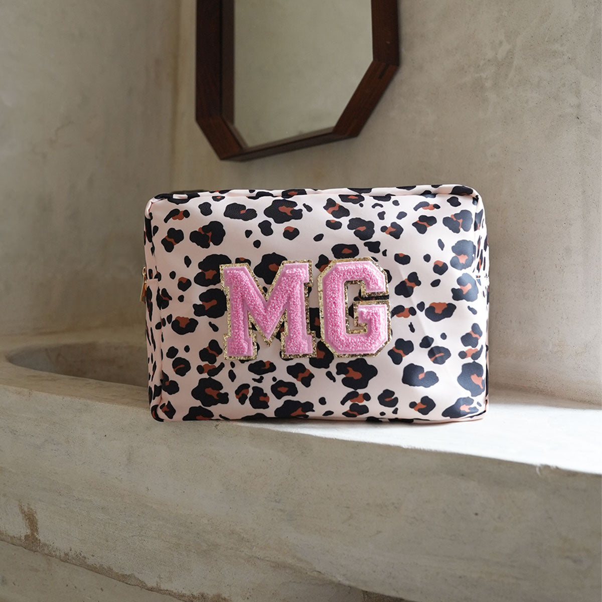 Ava Kulturbeutel Leo Beige