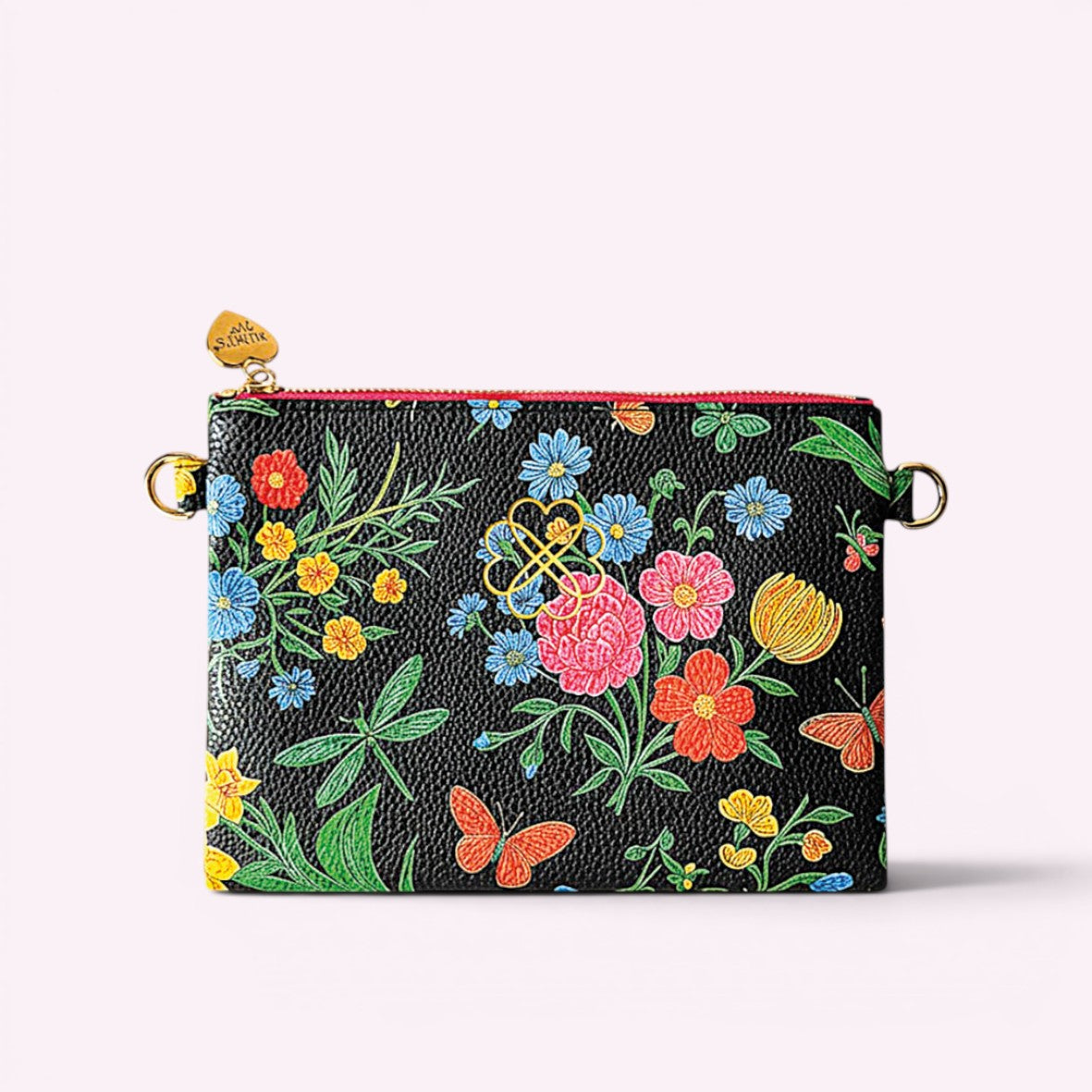 Lia Pouch Floral Black