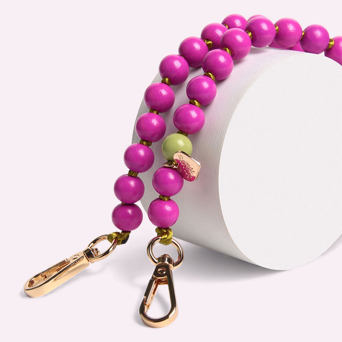 Handykette Holzperlen Magenta