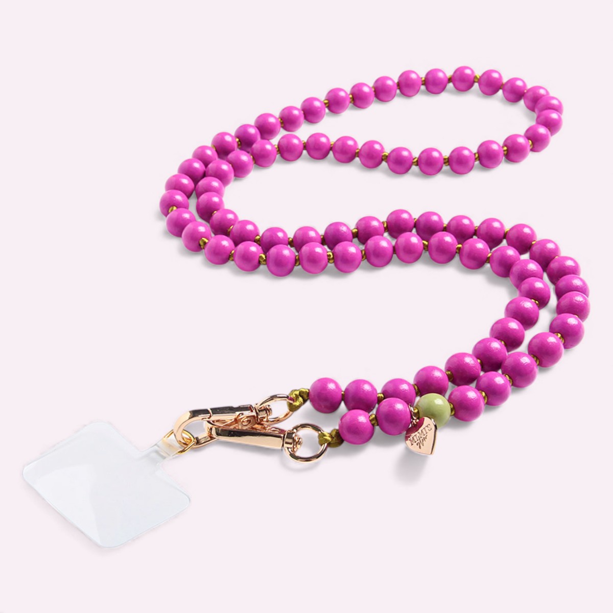 Handykette Holzperlen Magenta
