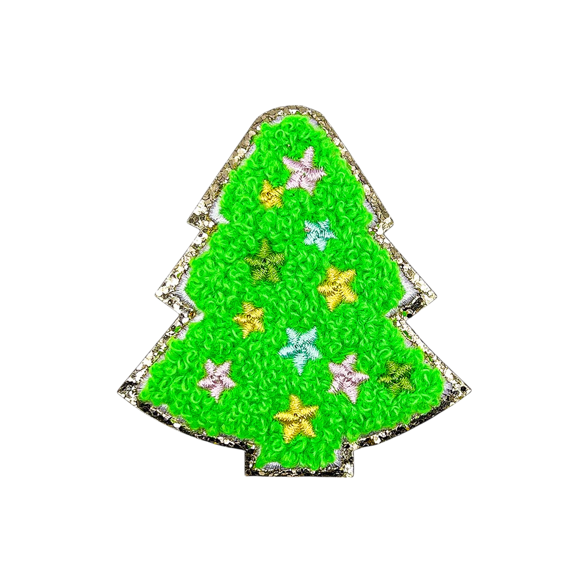 Glitzer Sticker Weihnachtsbaum Neon Grün