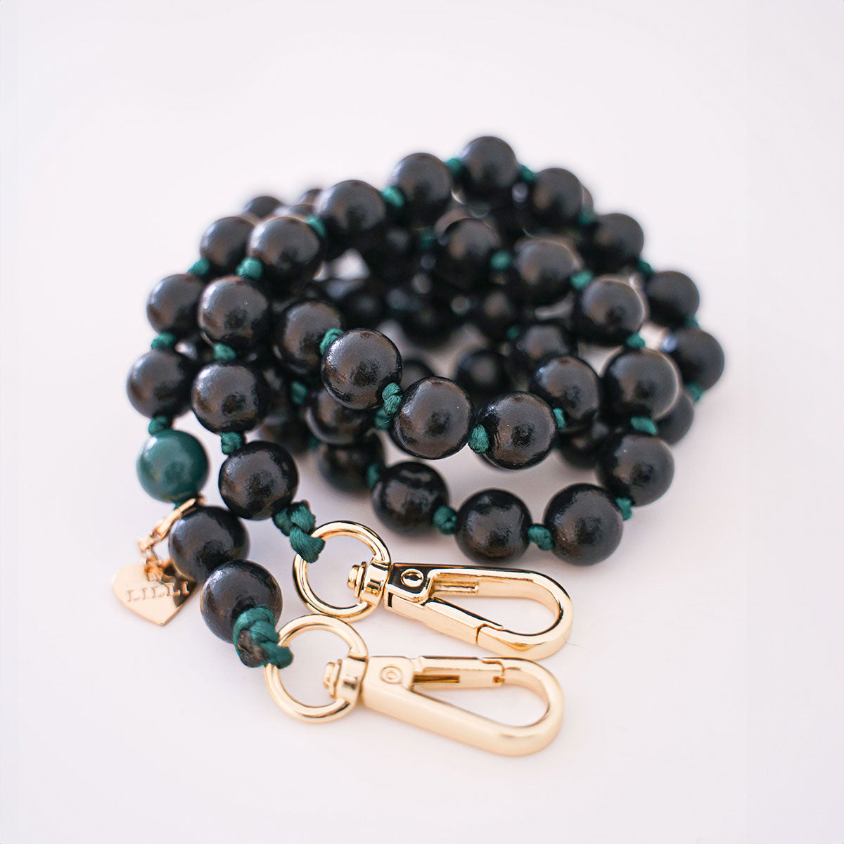 Handykette Holzperlen Onyx