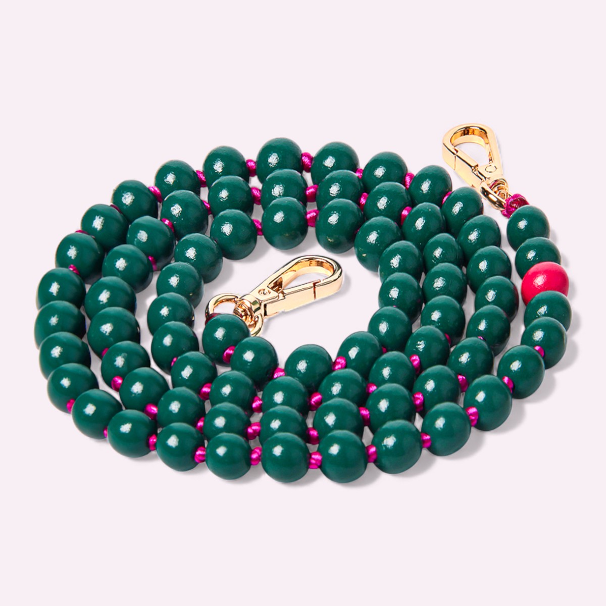 Handykette Holzperlen Samtgrün