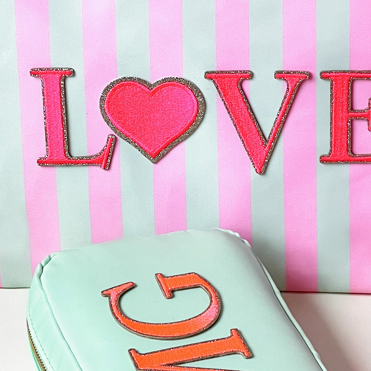 Glitzer Sticker Mimi's Herz Neon Pink