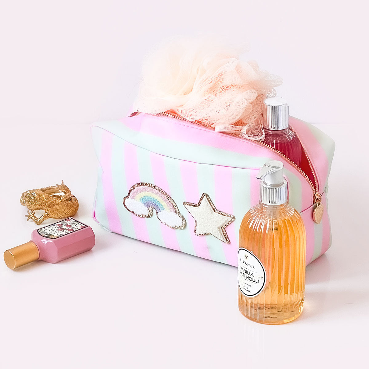Romy Kosmetiktasche Stripes Princess Pink Magic Mint