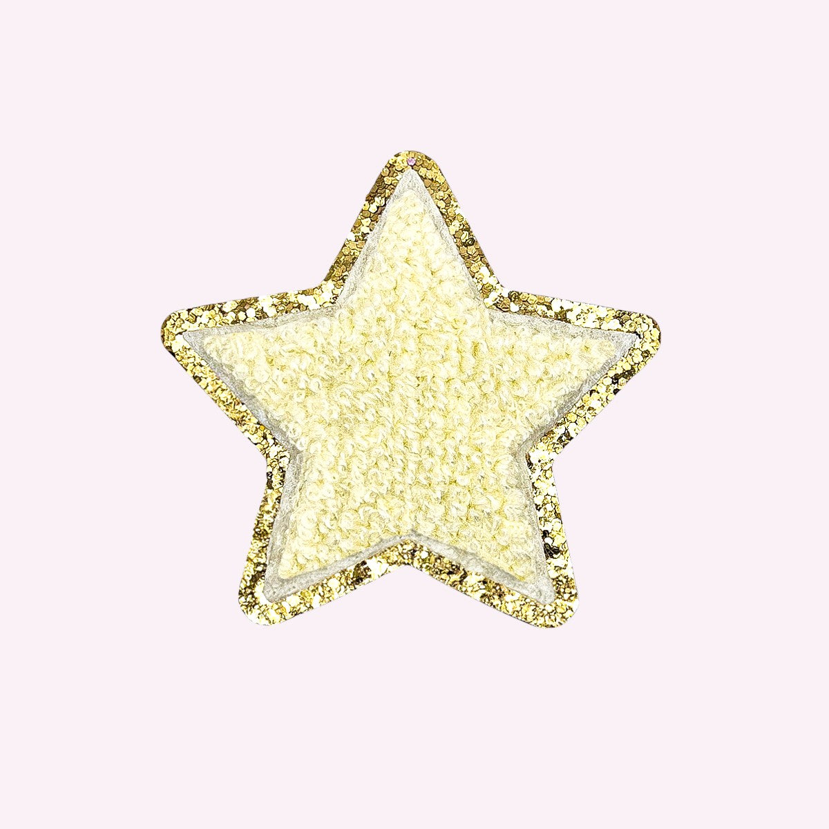 Glitzer Sticker Stern Creme