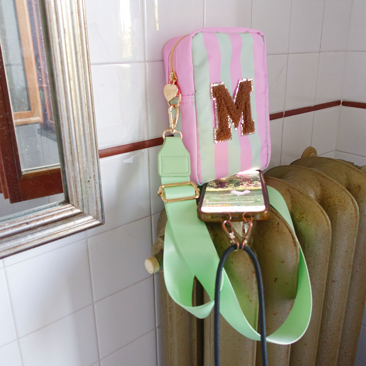 Ruby Handytasche Stripes Princess Pink Magic Mint