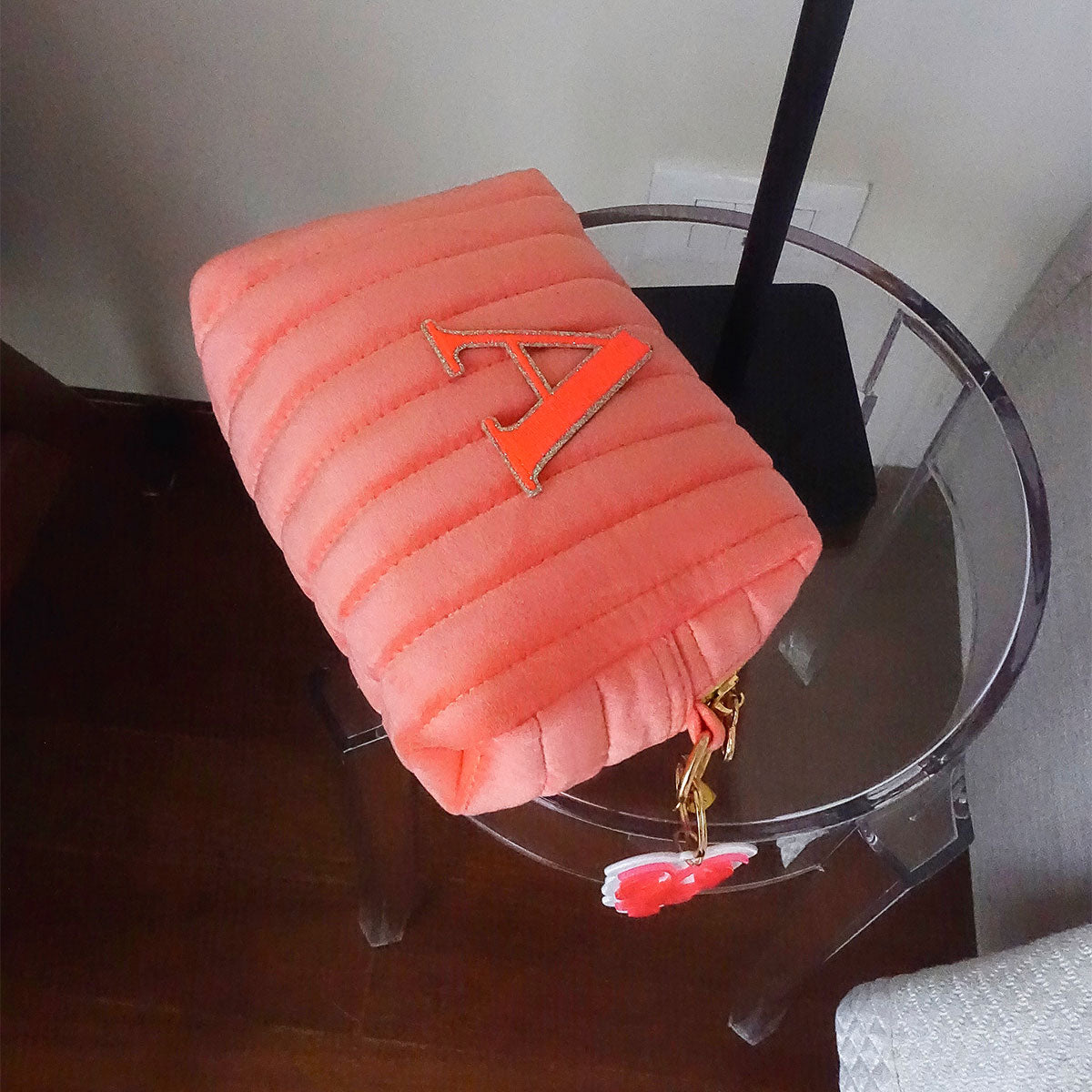 Lola Samt Tasche Peach Sorbet