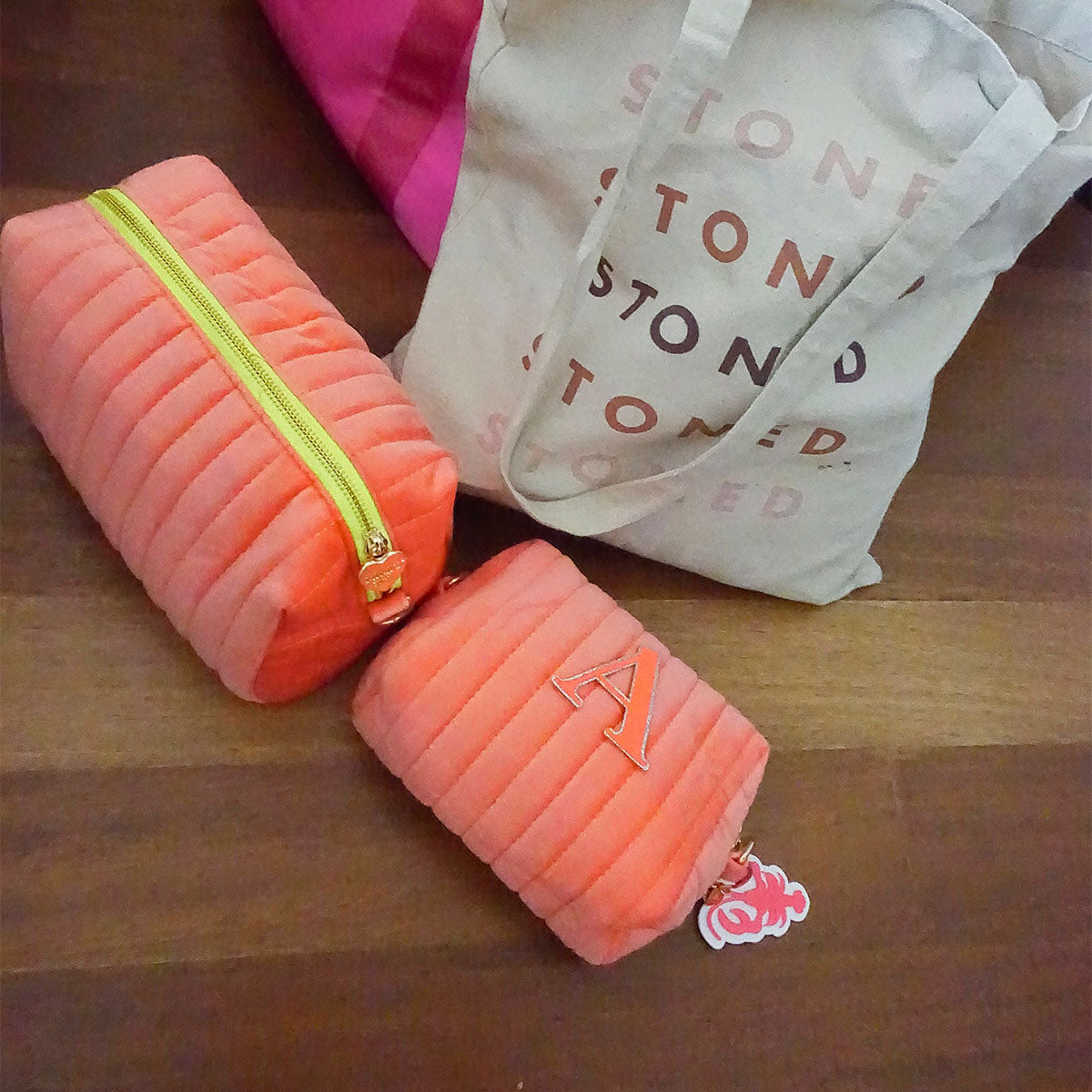 Lucia Samt Tasche Peach Sorbet
